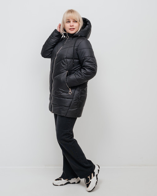 Демісезонна жіноча куртка Ніла чорного кольору